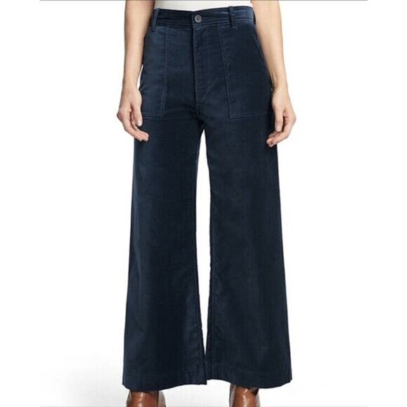 Frye Nadia Velvet Flare Pants Navy size 31 - Picture 2 of 12